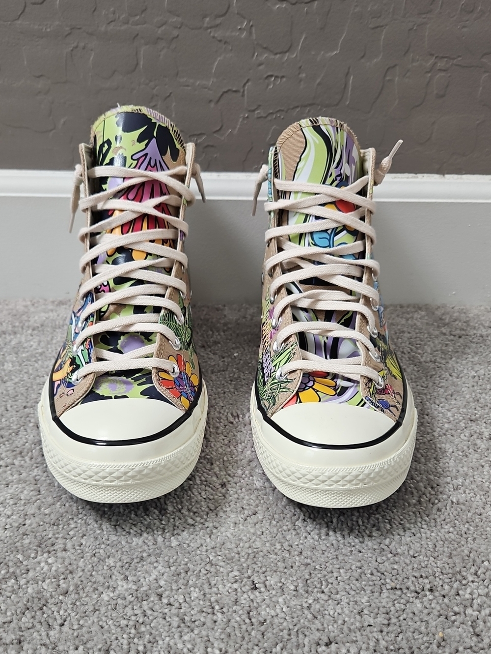 Converse High-Top Floral Graphic Sneakers — Multicolor Print